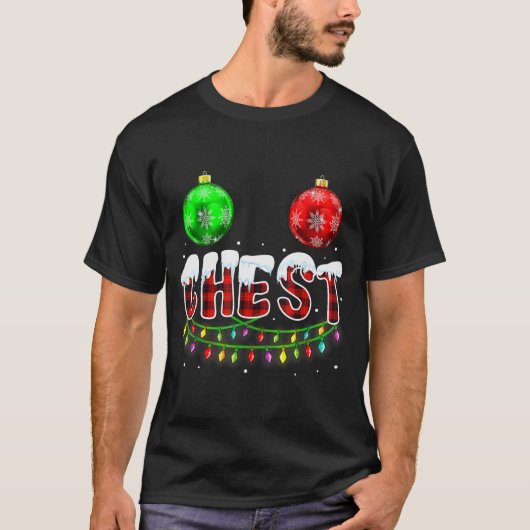 Chest Nuts Christmas Funny Matching Couple Chestnu T-shirt (Voorkant)