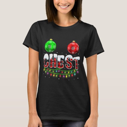 Chest Nuts Christmas Funny Matching Couple Chestnu T-shirt (Voorkant)