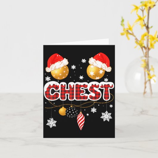 Chest Nuts Christmas Matching Couple Chestnuts  Kaart (Gele Bloem)