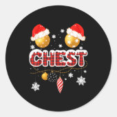 Chest Nuts Christmas Matching Couple Chestnuts  Ronde Sticker (Voorkant)