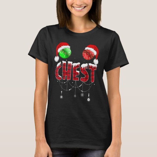 Chest Nuts Christmas   Matching Couple Chestnuts T-shirt (Voorkant)