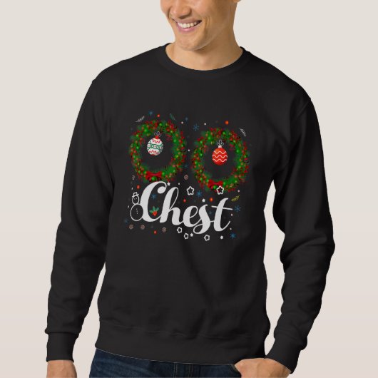 Chest Nuts Christmas T Shirt Funny Matching Couple (Voorkant)