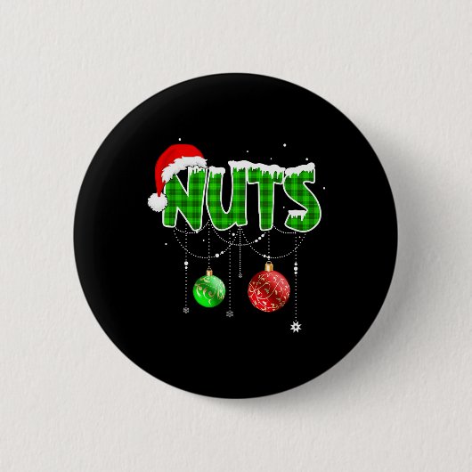 Chest Nuts Fun Matching Chestnuts Christmas Couple Ronde Button 5,7 Cm (Voorkant)