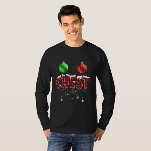 Chest Nuts Funny Matching Chestnoten Kerstmis T-shirt (Voorkant volledig)