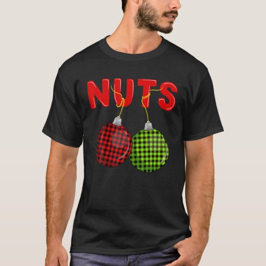Chest Nuts kerstt Funny Matching Couple Chest T-shirt (Voorkant)