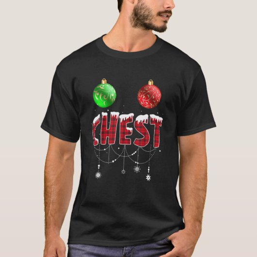 Chest Nuts kerstt Matching Couple Chestnoten T-shirt (Voorkant)