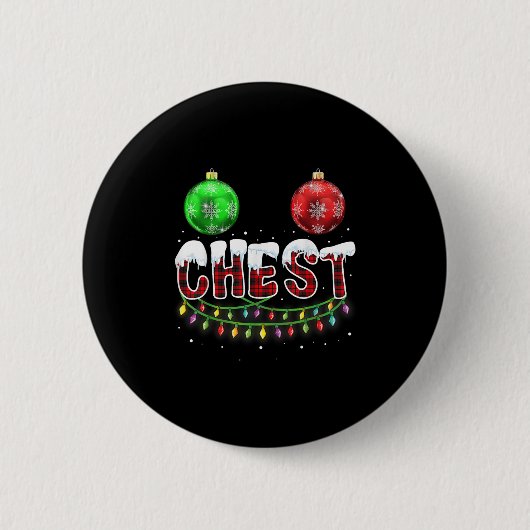 Chest Nuts kerstt Shirt Matching Couple Chest Ronde Button 5,7 Cm (Voorkant)