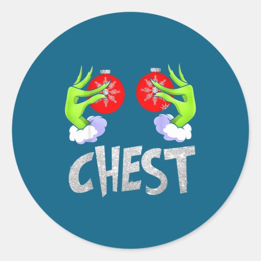 Chest Nuts Matching Chestnuts Christmas Snow Coupl Ronde Sticker (Voorkant)