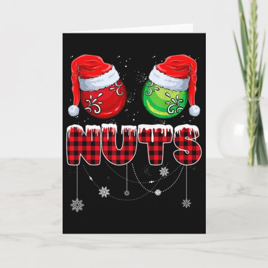Chest Nuts Matching Chestnuts Funny Kerstcoup Kaart (Voorkant)
