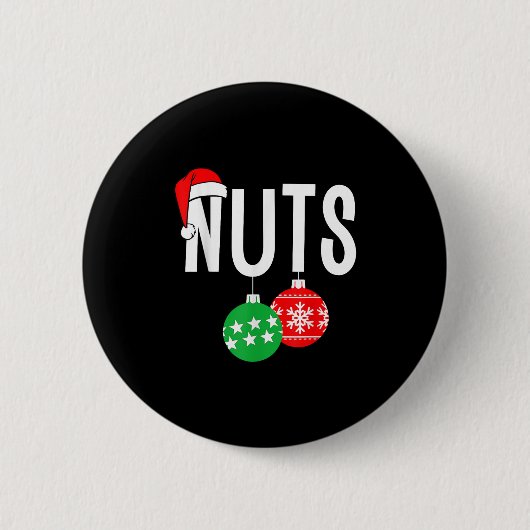 Chest Nuts Matching Chestnuts Funny Kerstcoup Ronde Button 5,7 Cm (Voorkant)