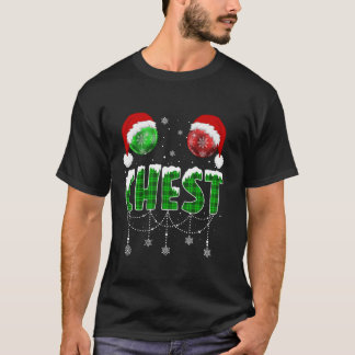 Chest Nuts met Kerstmis Funny Matching Couple Ches T-shirt