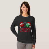 Chest Nuts met Kerstmis Funny Matching Couple Ches T-shirt (Voorkant volledig)