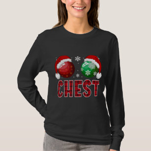 Chest Nuts met Kerstmis Funny Matching Couple Ches T-shirt
