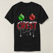 Chest Nuts met Kerstmis Funny Matching Couple Ches T-shirt (Design voorkant)