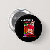 Chest Nuts Roasting Funny Naughty Santa Dirty Food Ronde Button 5,7 Cm (Voorkant /achterkant)