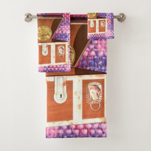 Chest Pink Pset Bathroom Towel sets Bad Handdoek (Insitu)