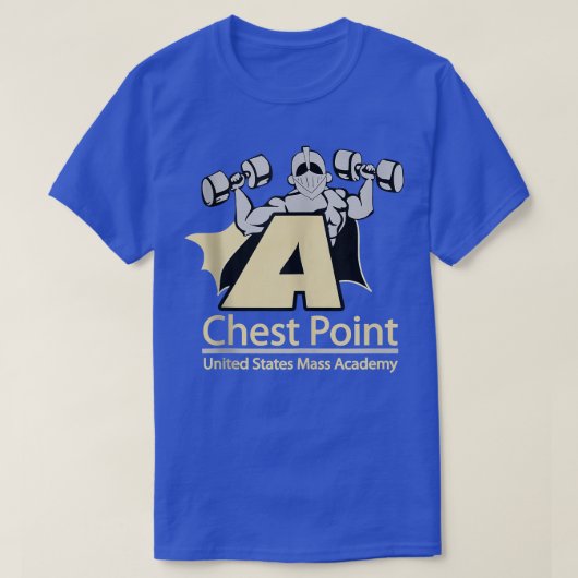Chest Point Mass Academy Weightlifting Bodybuildin T-shirt (Design voorkant)