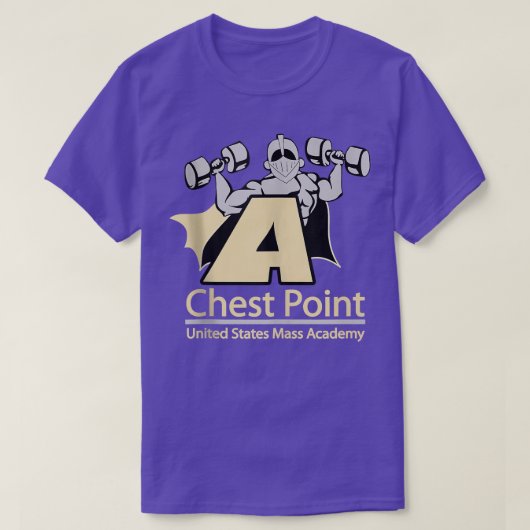 Chest Point Mass Academy Weightlifting Bodybuildin T-shirt (Design voorkant)