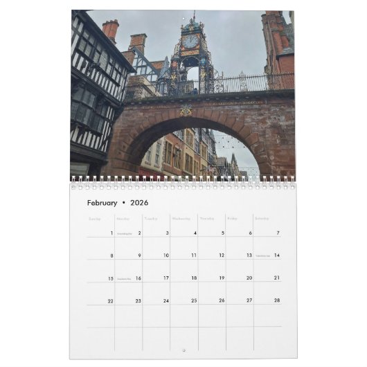 Chester 2026 kalender (Feb 2026)