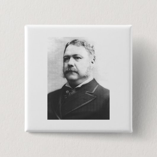 Chester A. Arthur 21st President Vierkante Button 5,1 Cm (Voorkant)