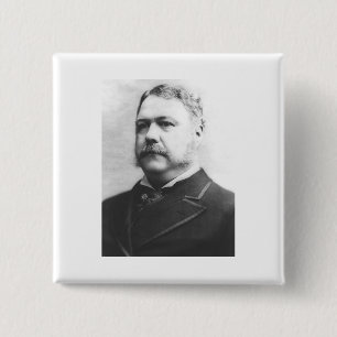 Chester A. Arthur 21ste President Vierkante Button 5,1 Cm