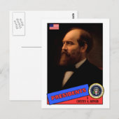 Chester A. Arthur Baseball Card Briefkaart (Voorkant / Achterkant)