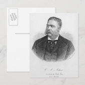 Chester Alan Arthur , gegraveerd door A. Weger Briefkaart (Voorkant / Achterkant)
