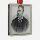 Chester Alan Arthur , gegraveerd door A. Weger Metalen Ornament (Rechts)
