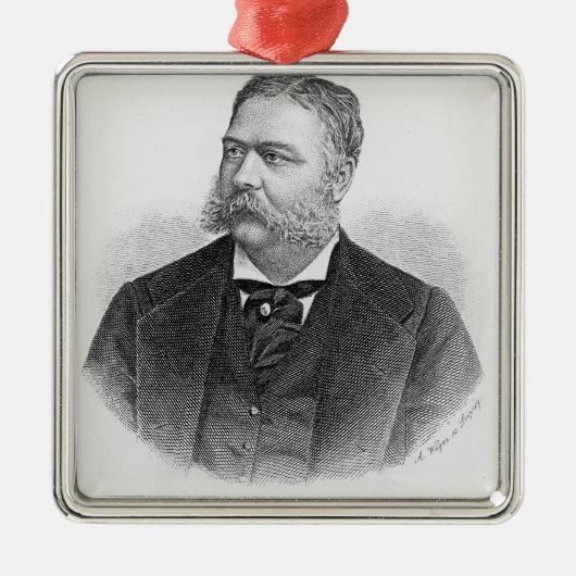 Chester Alan Arthur , gegraveerd door A. Weger Metalen Ornament (Voorkant)