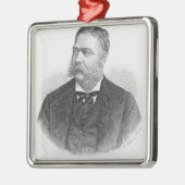 Chester Alan Arthur , gegraveerd door A. Weger Metalen Ornament (Links)