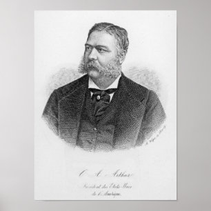 Chester Alan Arthur , gegraveerd door A. Weger Poster
