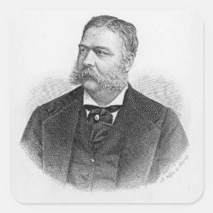 Chester Alan Arthur , gegraveerd door A. Weger Vierkante Sticker