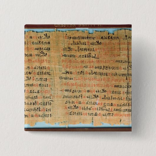 Chester Beatty Medical Papyrus Vierkante Button 5,1 Cm (Voorkant)
