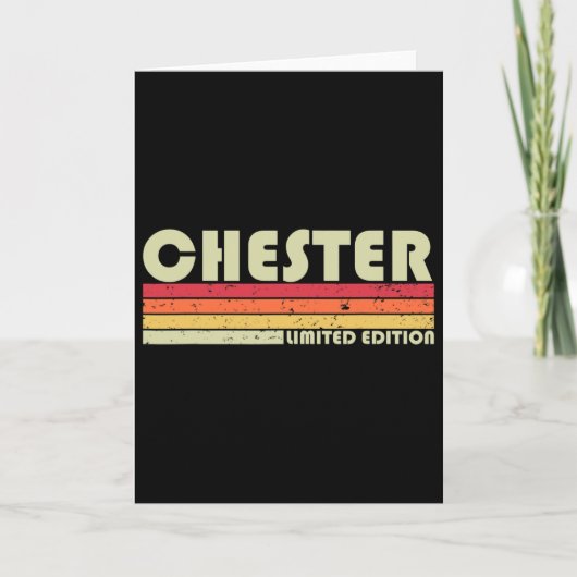 Chester cadeaunaam Gepersonaliseerd Grappig Retro Kaart (Voorkant)
