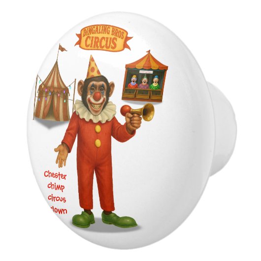 Chester chimp clown keramische knop (Rechts)