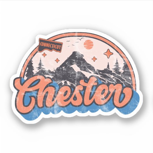 Chester, Connecticut Sticker (Voorkant)