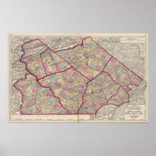 Chester, Dauphin, Berks, Libanon Poster (Voorkant)