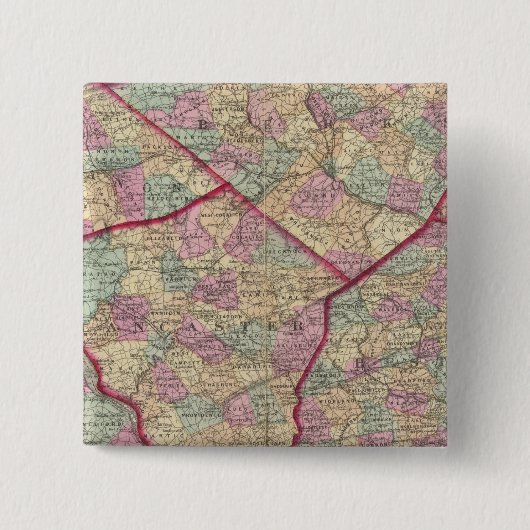 Chester, Dauphin, Berks, Libanon Vierkante Button 5,1 Cm (Voorkant)