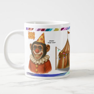 Chester de chimpansee clown grote koffiekop