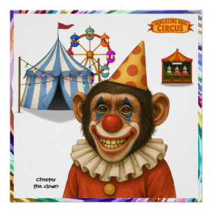 Chester de chimpansee clown perfect poster