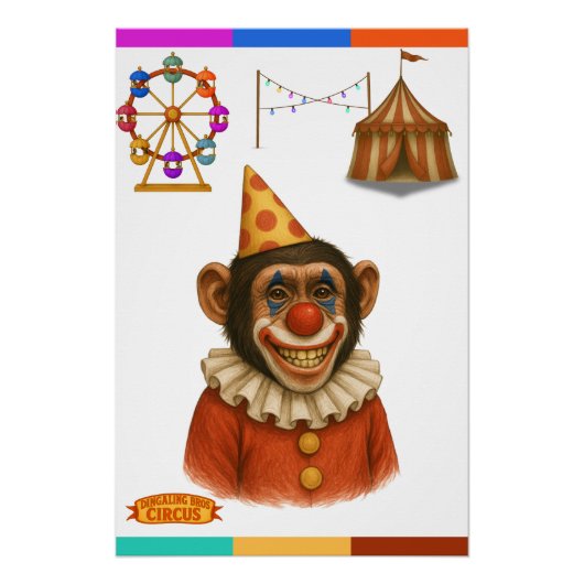 Chester de chimpansee clown perfect poster (Voorkant)