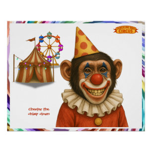 Chester de chimpansee clown perfect poster