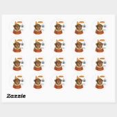 Chester de chimpansee clown ronde sticker (Vel)