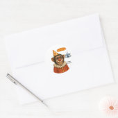 Chester de chimpansee clown ronde sticker (Envelop)
