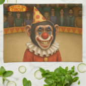 Chester de chimpansee clown theedoek (Gevouwen)
