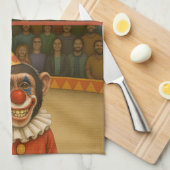 Chester de chimpansee clown theedoek (Quarter Fold)