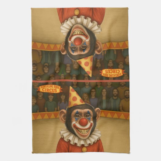 Chester de chimpansee clown theedoek (Verticaal)