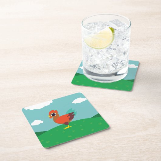 Chester de Rooster Kartonnen Onderzetters (Insitu)