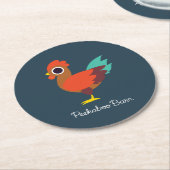 Chester de Rooster Ronde Kartonnen Onderzetter (Gebogen)
