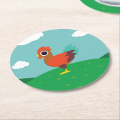 Chester de Rooster Ronde Kartonnen Onderzetter (Gebogen)